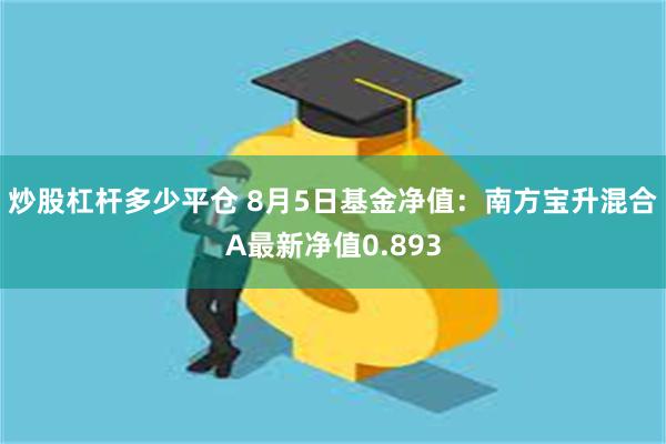 炒股杠杆多少平仓 8月5日基金净值：南方宝升混合A最新净值0.893