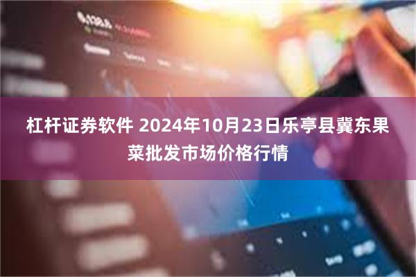 杠杆证券软件 2024年10月23日乐亭县冀东果菜批发市场价格行情