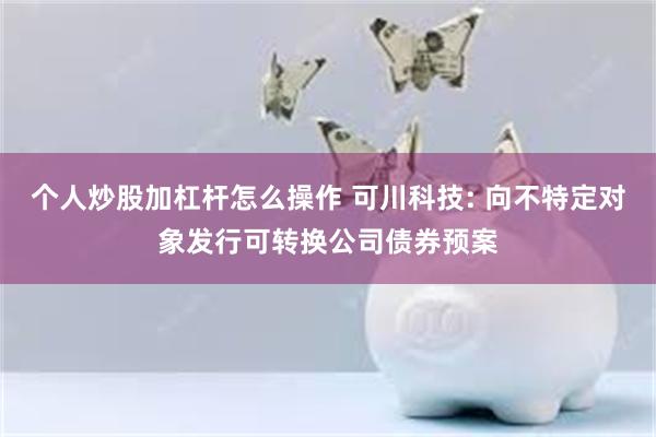 个人炒股加杠杆怎么操作 可川科技: 向不特定对象发行可转换公司债券预案